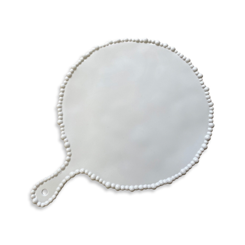 Melamine Pearl Platter Handle Round + Le Forge