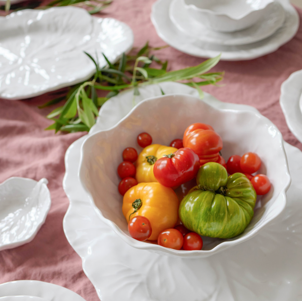 Melamine Cabbage Leaf Bowl 32cm + Le Forge