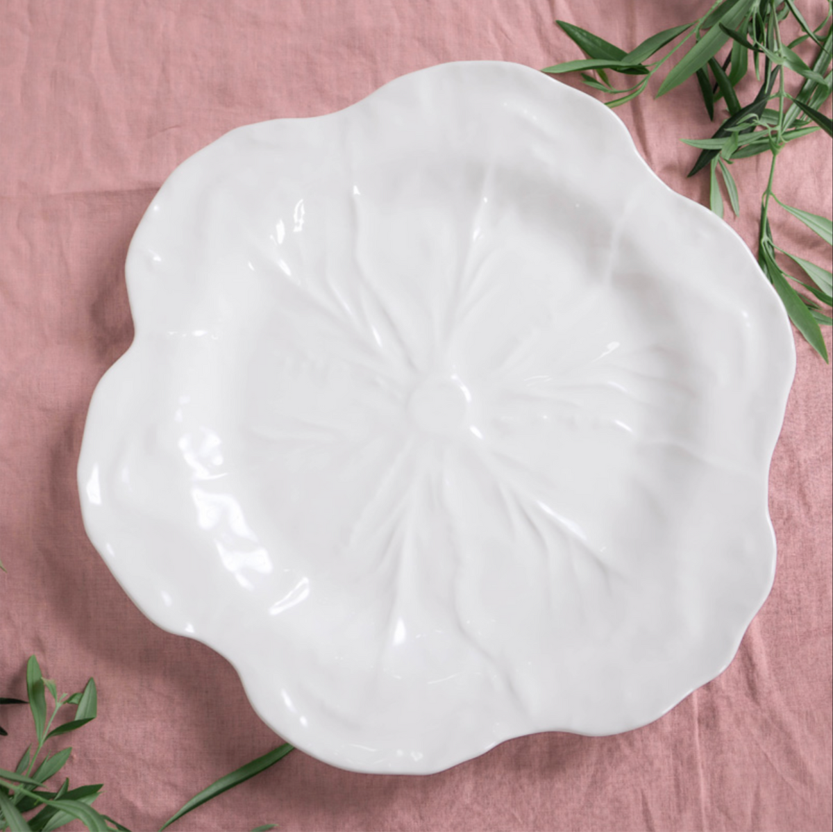 Melamine Cabbage Round Platter 40cm + Le Forge