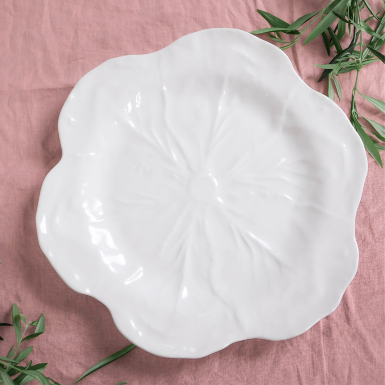 Melamine Cabbage Round Platter 40cm + Le Forge