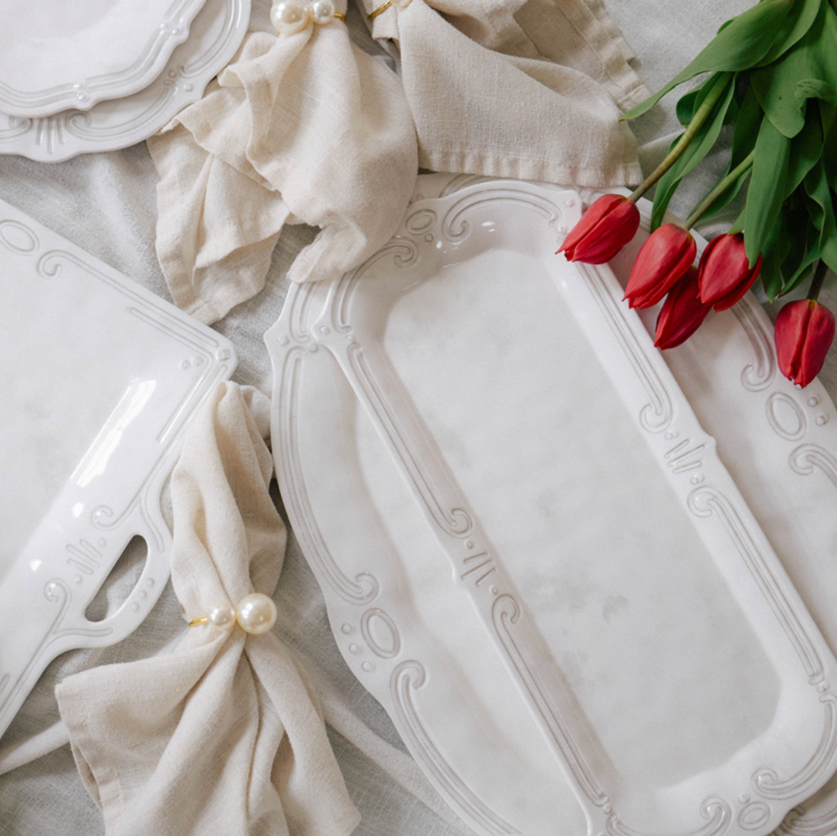 Melamine French Grey Rectangle Platter + Le Forge