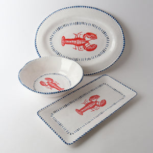 Melamine Nautical Lobster Oval Platter 48cm