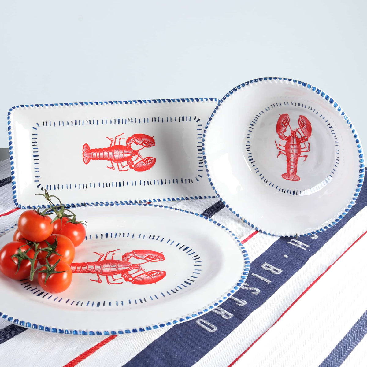 Melamine Nautical Lobster Rect Platter 43cm
