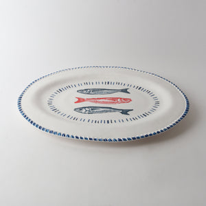 Melamine Nautical Sardine Oval Platter 48cm