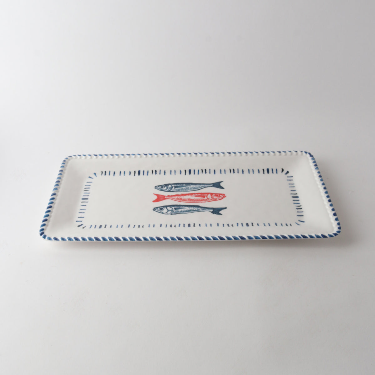 Melamine Nautical Sardine Rect Platter 43cm