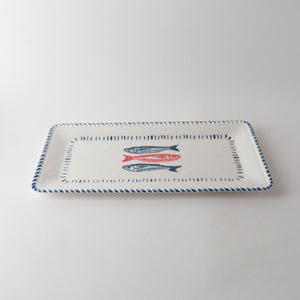 Melamine Nautical Sardine Rect Platter 43cm