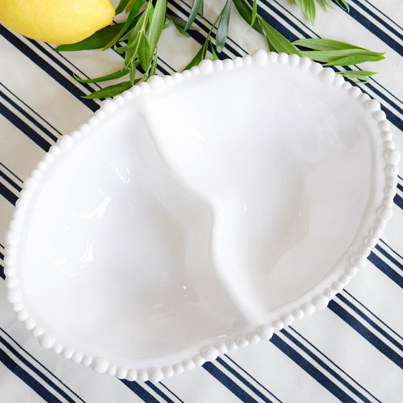 Melamine Pearl Double Serving Bowl Le Forge