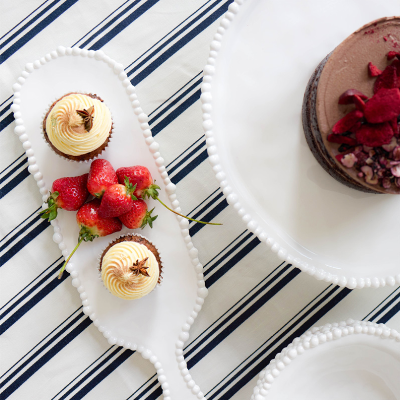 MelaminePearlPlatterHandle42cm + Leforge