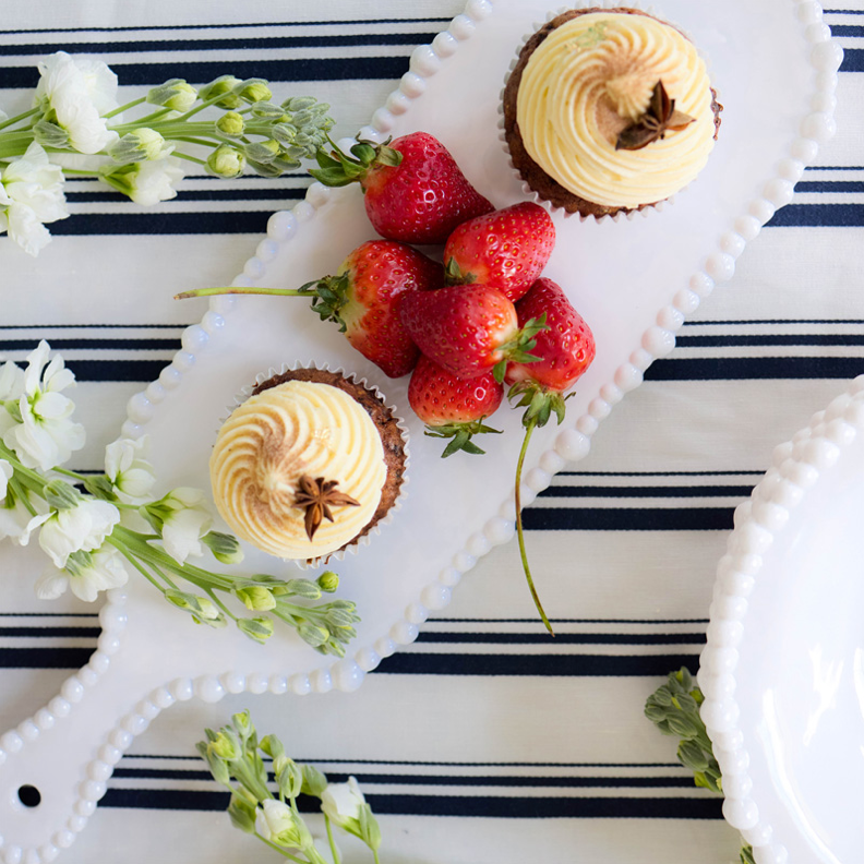 MelaminePearlPlatterHandle42cm + Leforge