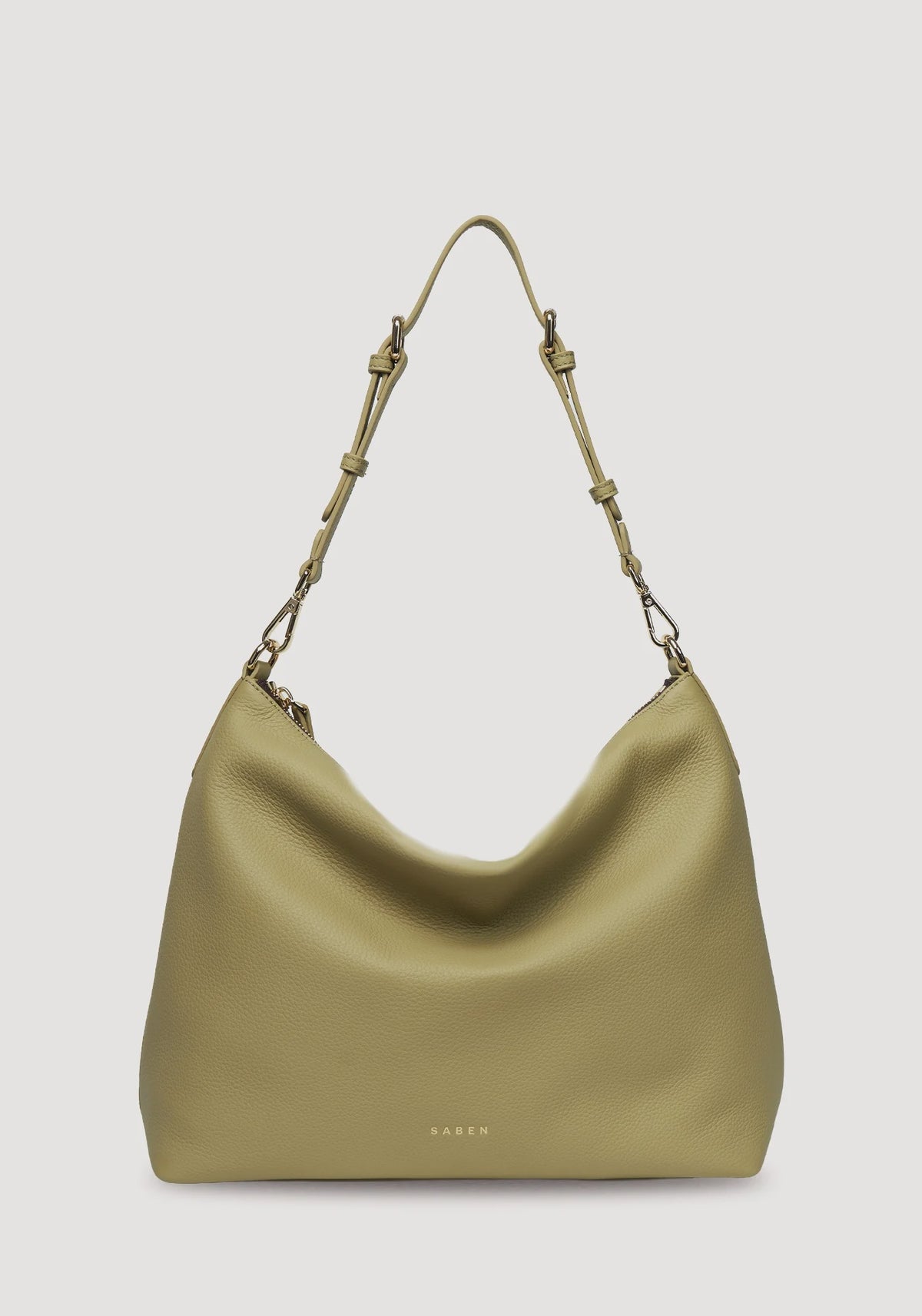 SABEN SS26 Miki Shoulder Bag - Willow Luxe olive green slouchy shoulder bag