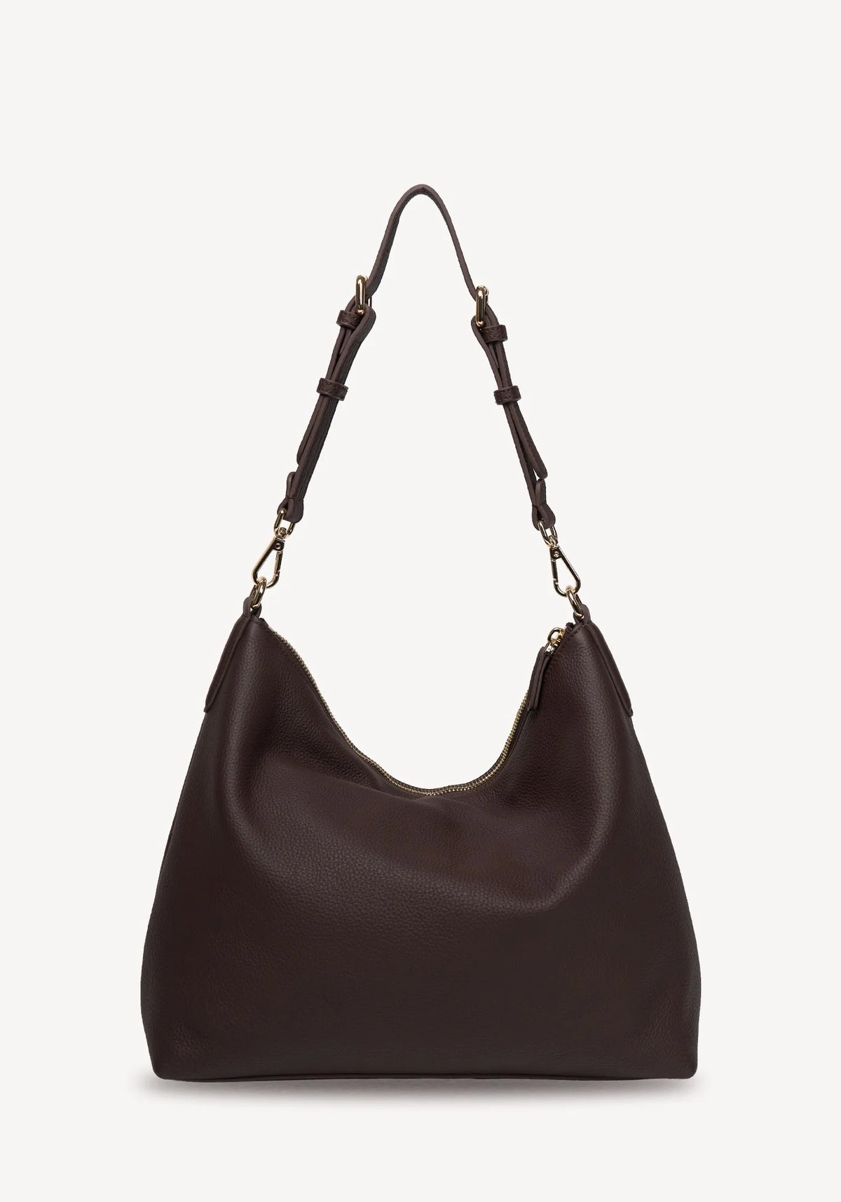SABEN SS26 Miki Shoulder Bag - Cacao Luxe dark brown slouchy hobo shoulder bag
