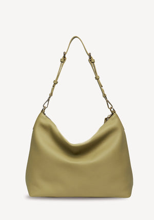 SABEN SS26 Miki Shoulder Bag - Willow Luxe olive green slouchy shoulder bag