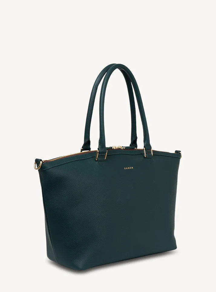 SABEN Milan Carry-All - Hunter Green Leather Bag