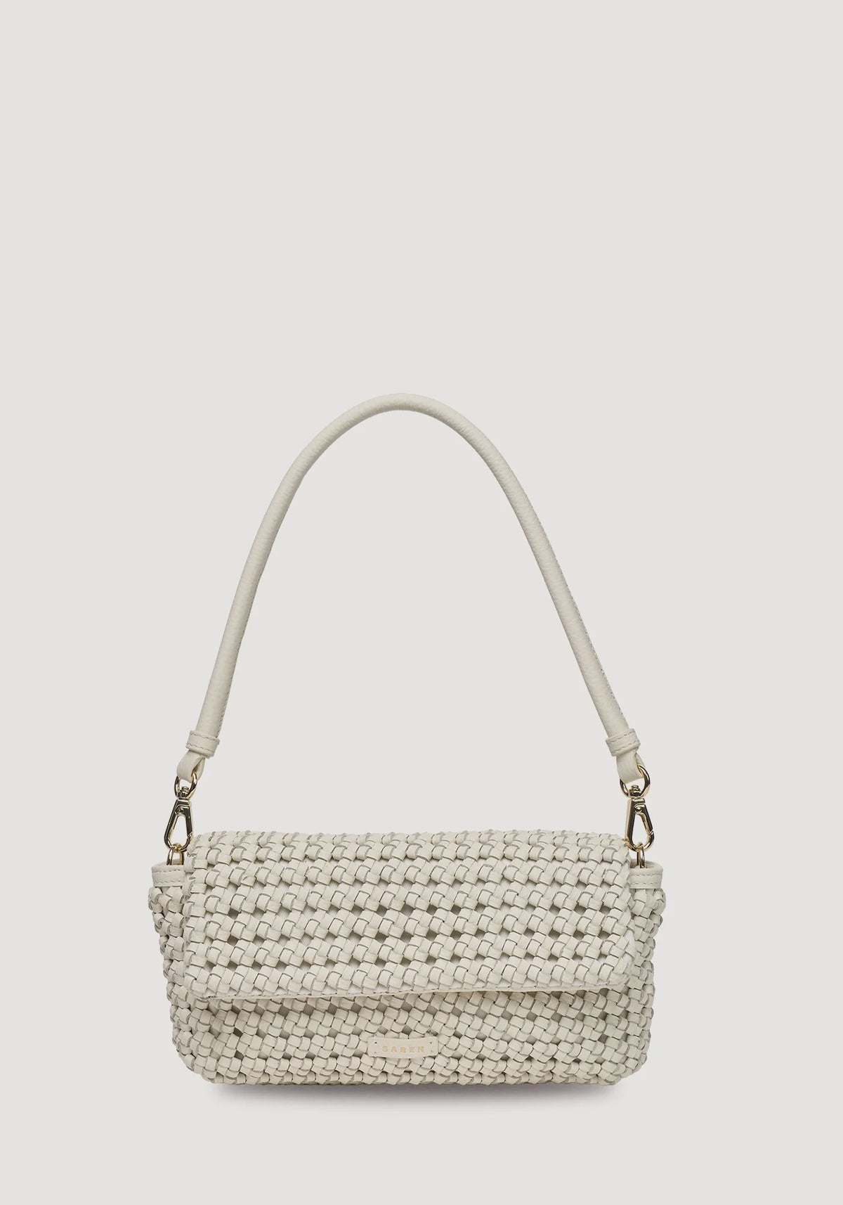 Saben SS26 Milla Shoulder Bag - Quartz Fine Braid leather