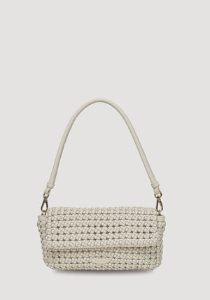 Saben SS26 Milla Shoulder Bag - Quartz Fine Braid leather