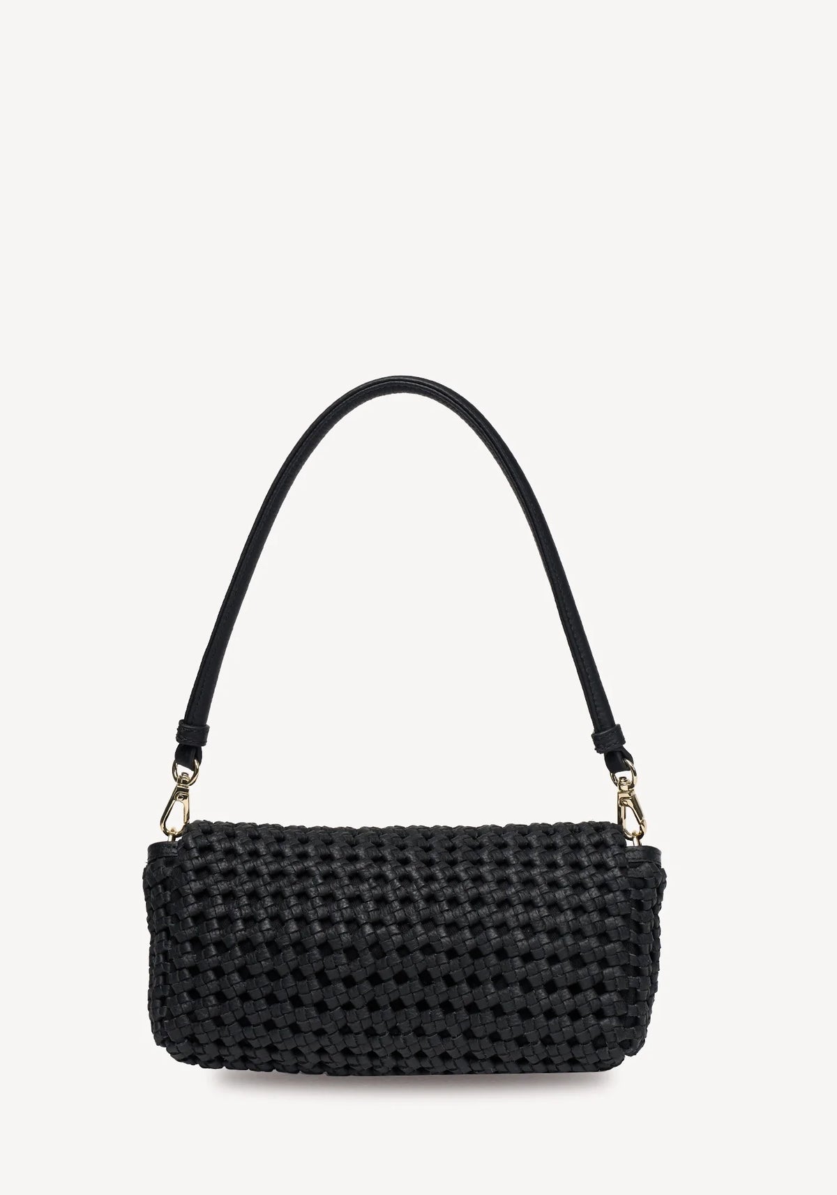 SABEN SS26 Milla Shoulder Bag - Black Fine Braid woven leather
