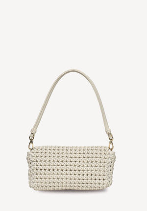 Saben SS26 Milla Shoulder Bag - Quartz Fine Braid leather