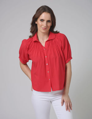 Stella+Gemma Mini Blouse Flame Red Top