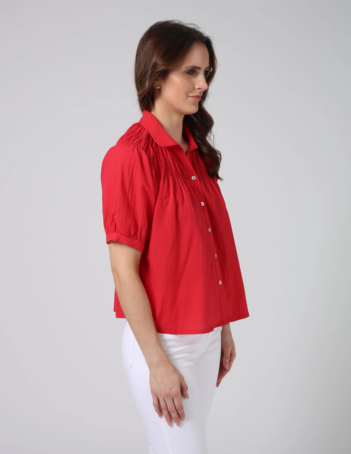 Stella+Gemma Mini Blouse Flame Red Top