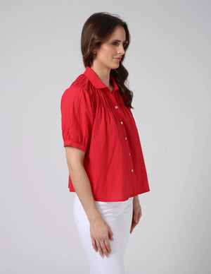 Stella+Gemma Mini Blouse Flame Red Top