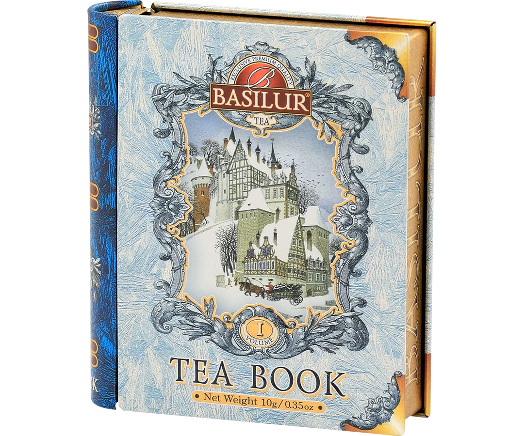 Basilur Tea Book set Mini Tea Book I - Blue Cornflower, Malwa & Jasmine Flower - Floral Black Tea - 5 Pyramid Tea Bags