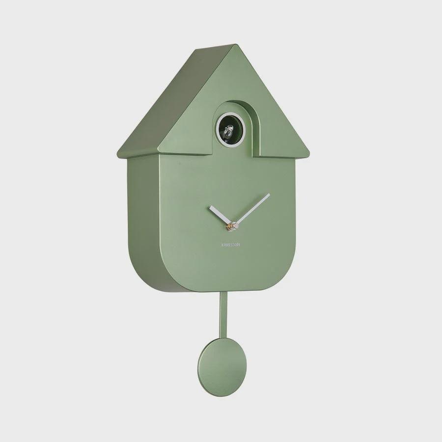 Modern Cuckoo Clock - Metallic Jungle Green