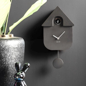 KARLSSON Modern Cuckoo Clock - Metallic Dark Grey