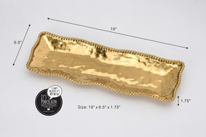 Pampa Bay Monaco - Rectangular Serving Piece Gold rectangular tray