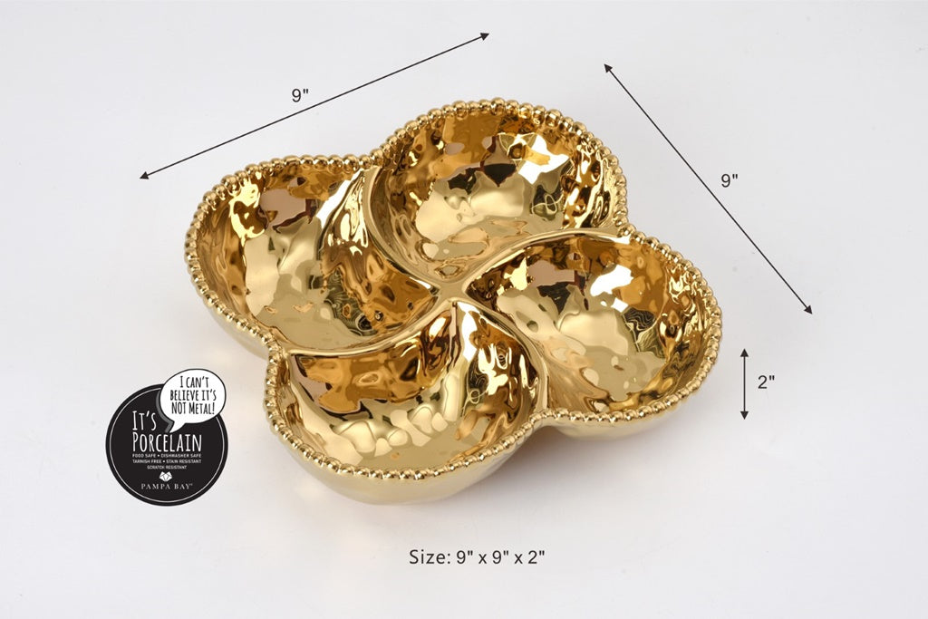 Pampa Bay Monaco 4 Section Bowl Gold decorative porcelain