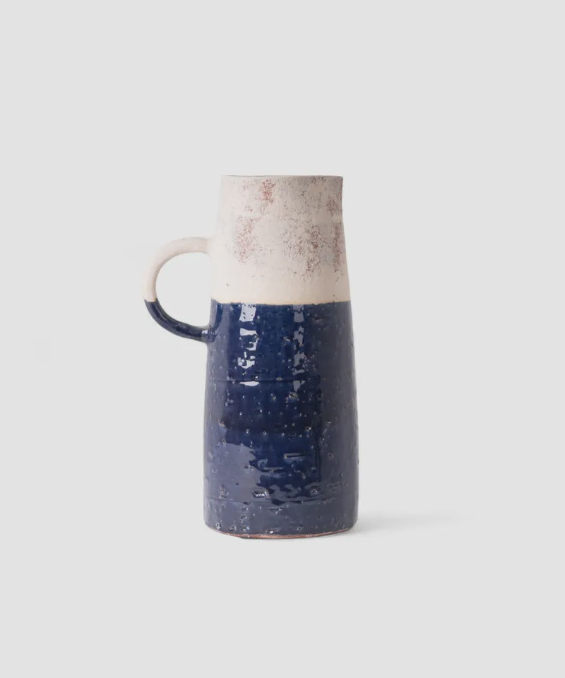 French Country Collections Monte Terracotta Jug Dark Blue