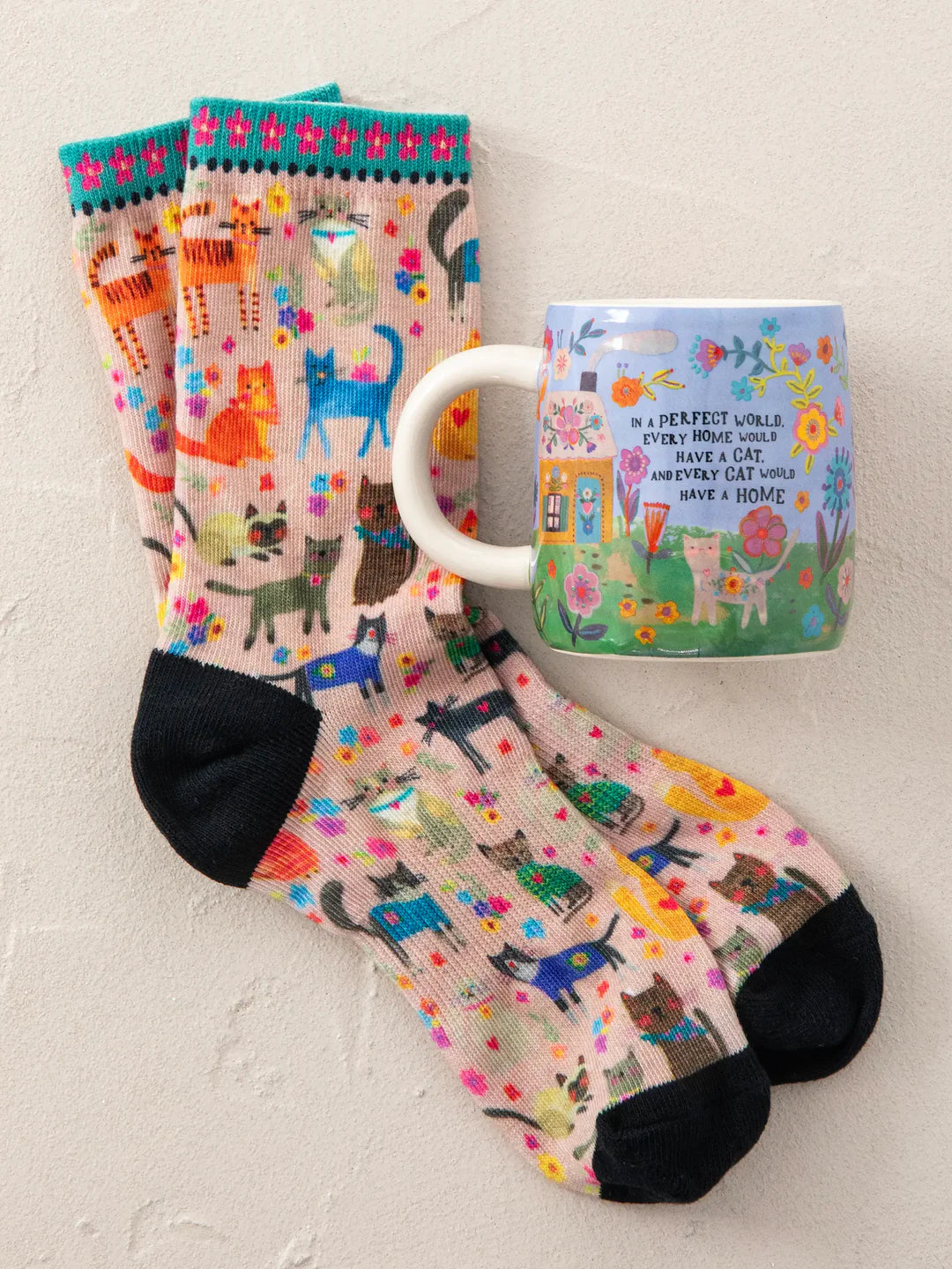 Natural Life Mug & Socks Set - Every Cat Has A Home