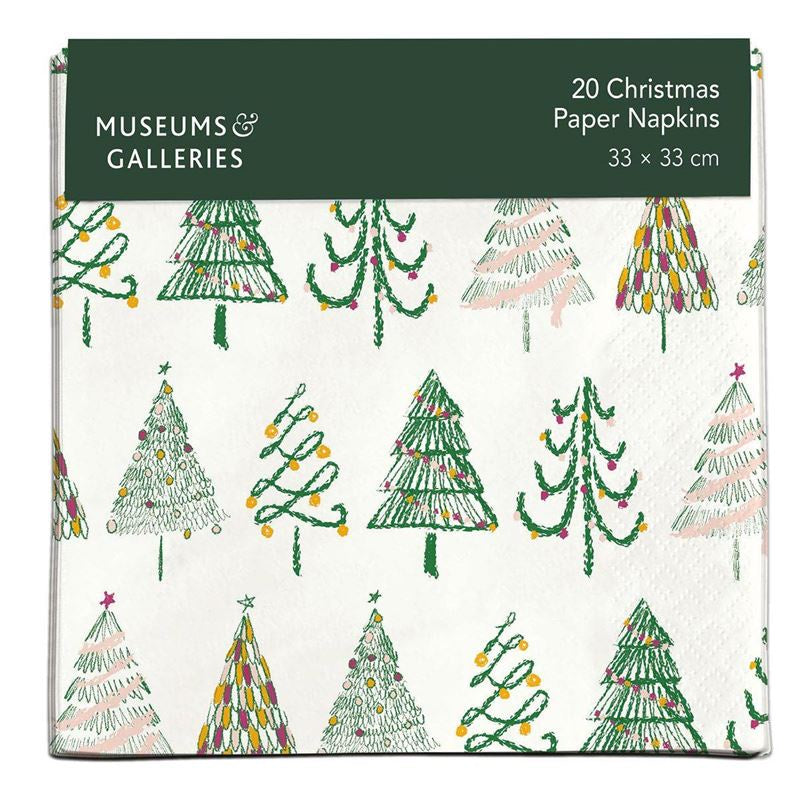 Festive Trees 20 Pkt - Christmas Paper Napkins