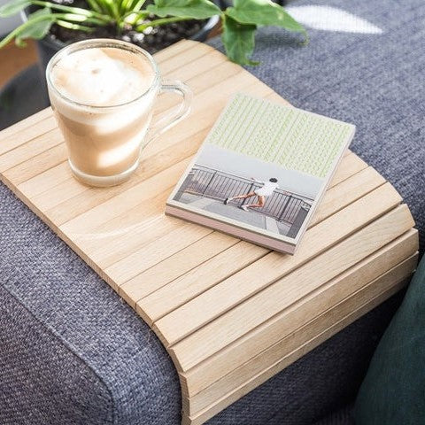 Ned Collections Arm Chair Side Rest - Natural oak