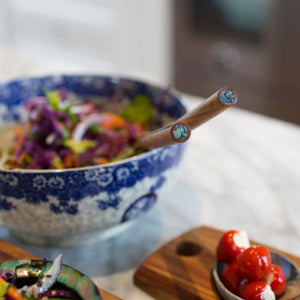 Ocean Shell Studio Paua Rimu Salad Servers