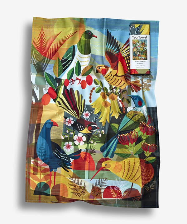 NZ Flora and Fauna Tea Towel