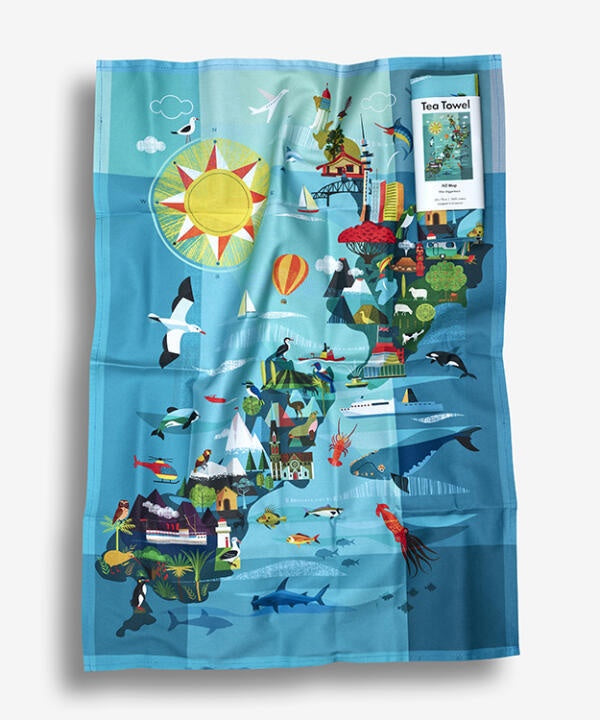 NZ Map Tea Towel