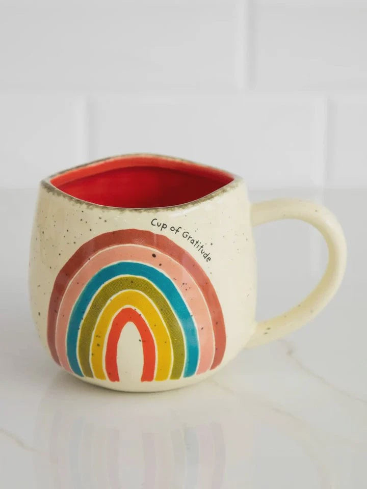 Natural Life Artisan Mug Cup of Gratitude Rainbow