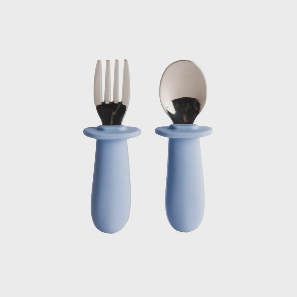 Nestling Baby Cutlery Set - Dusty Blue