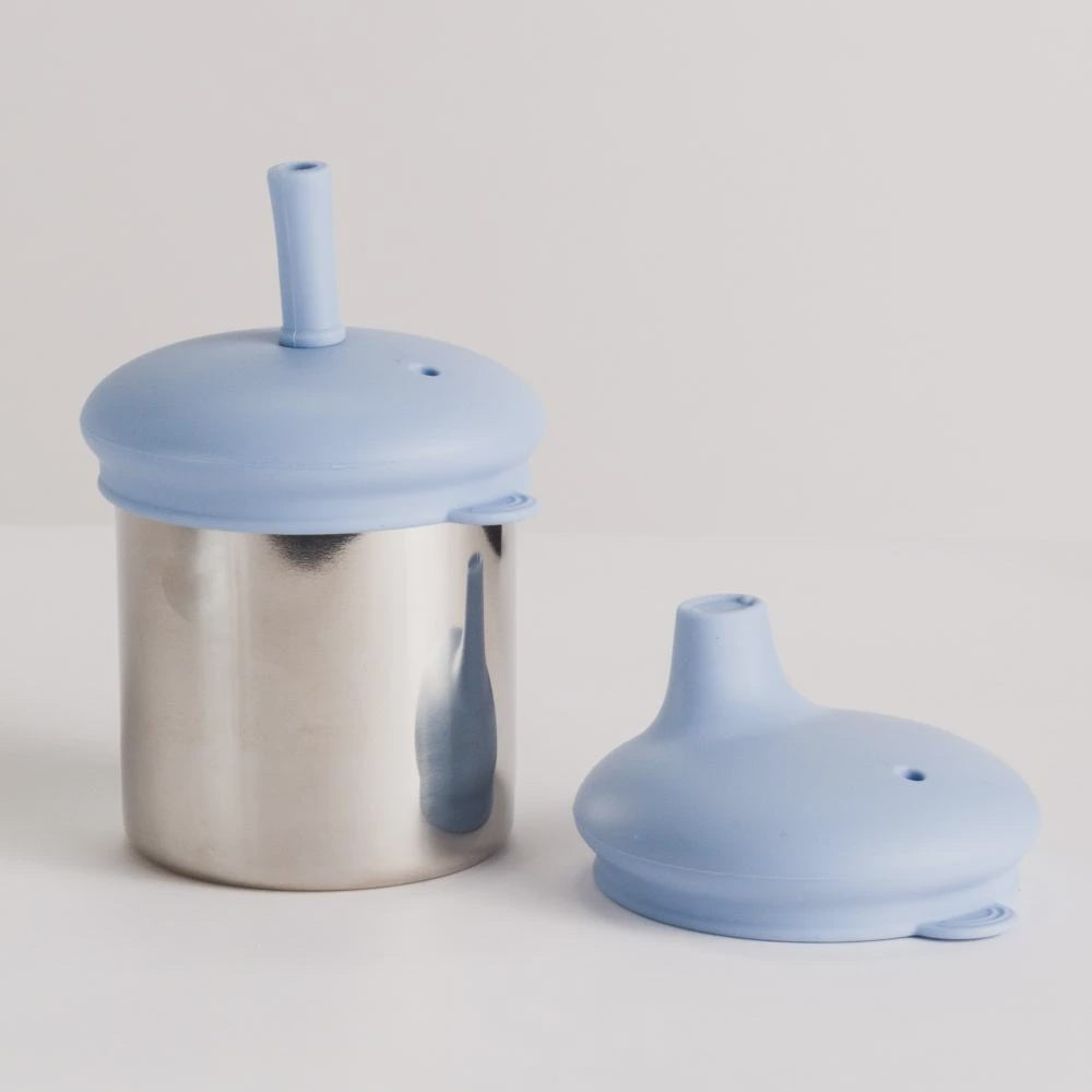 Nestling Stainless Steel 3-in-1 Sippy Cup - Dusty Blue