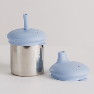 Nestling Stainless Steel 3-in-1 Sippy Cup - Dusty Blue