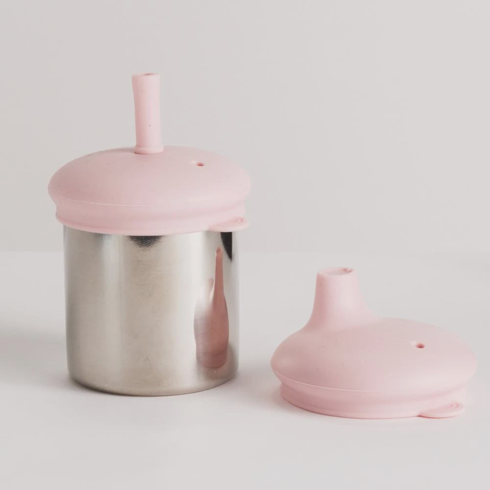 Nestling Stainless Steel 3-in-1 Sippy Cup - Dusty Pink