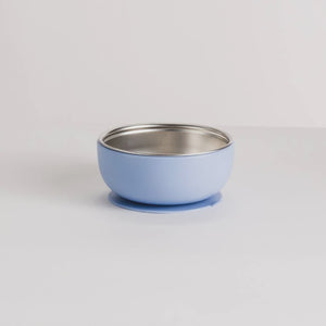 Nestling Stainless Steel Suction Bowl - Dusty Blue