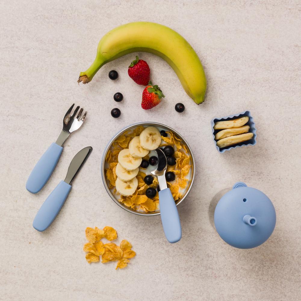 Nestling Toddler Cutlery 3pk - Dusty Blue