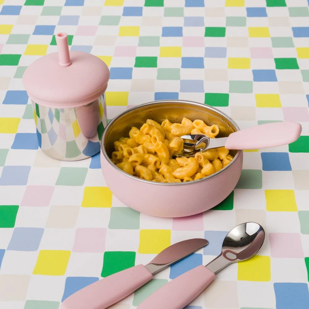 Nestling Stainless Steel 3-in-1 Sippy Cup - Dusty Pink