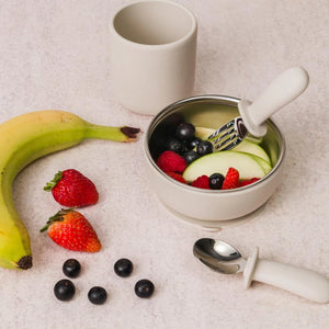 Nestling Stainless Steel Suction Bowl - Oat