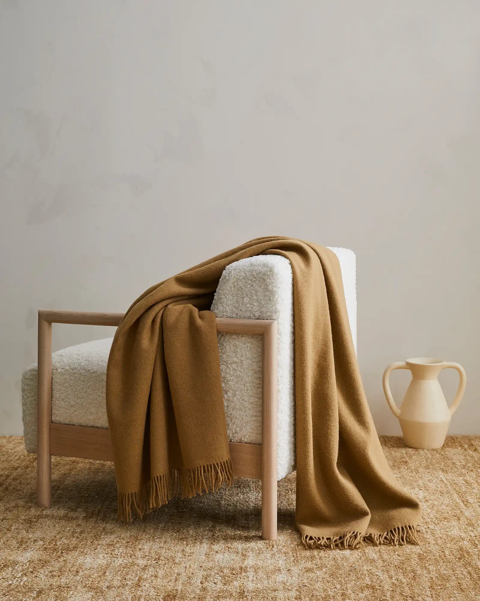 Weave Home Nevis Wool Throw 130x200cm - Camel