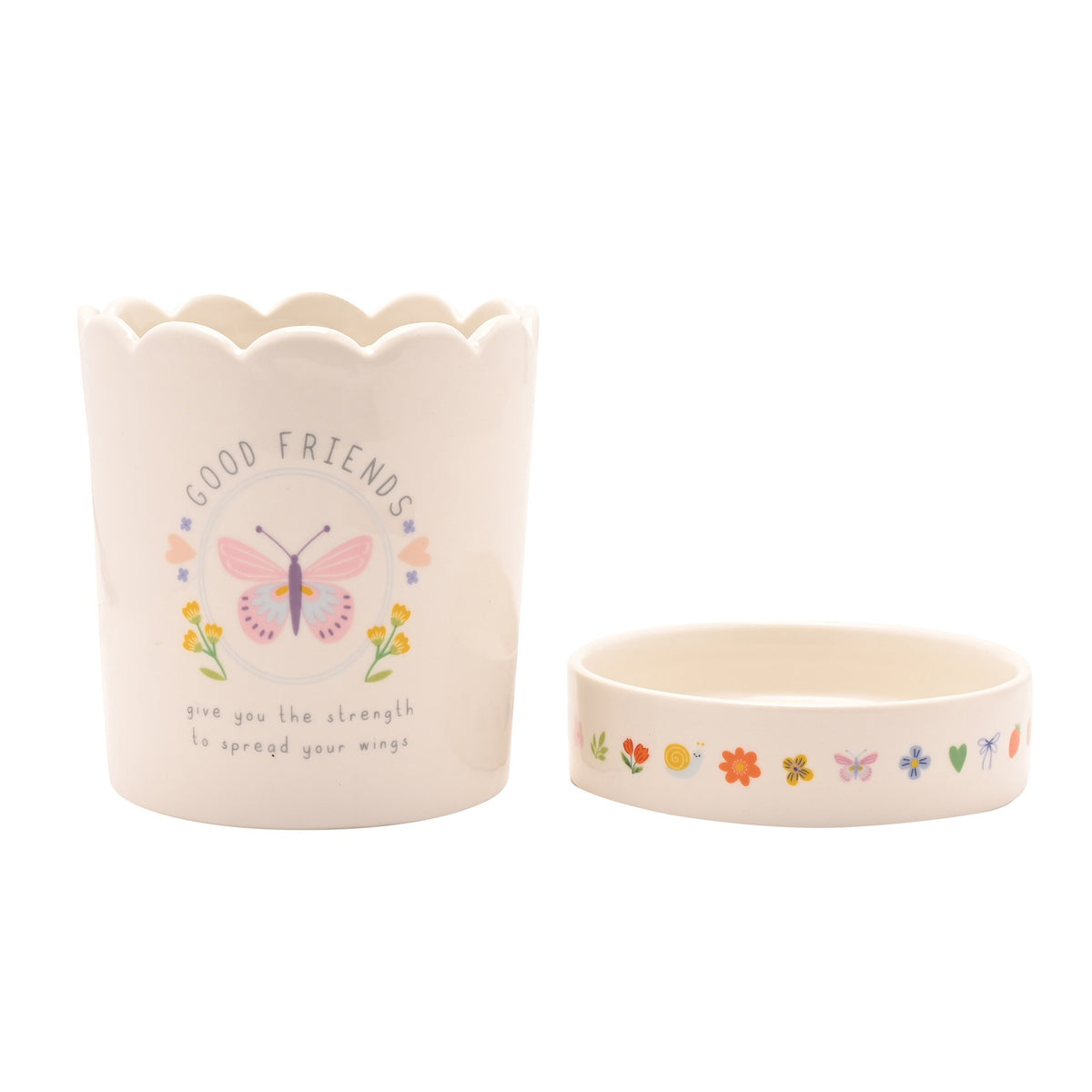 Love Life planter with tray - Friends