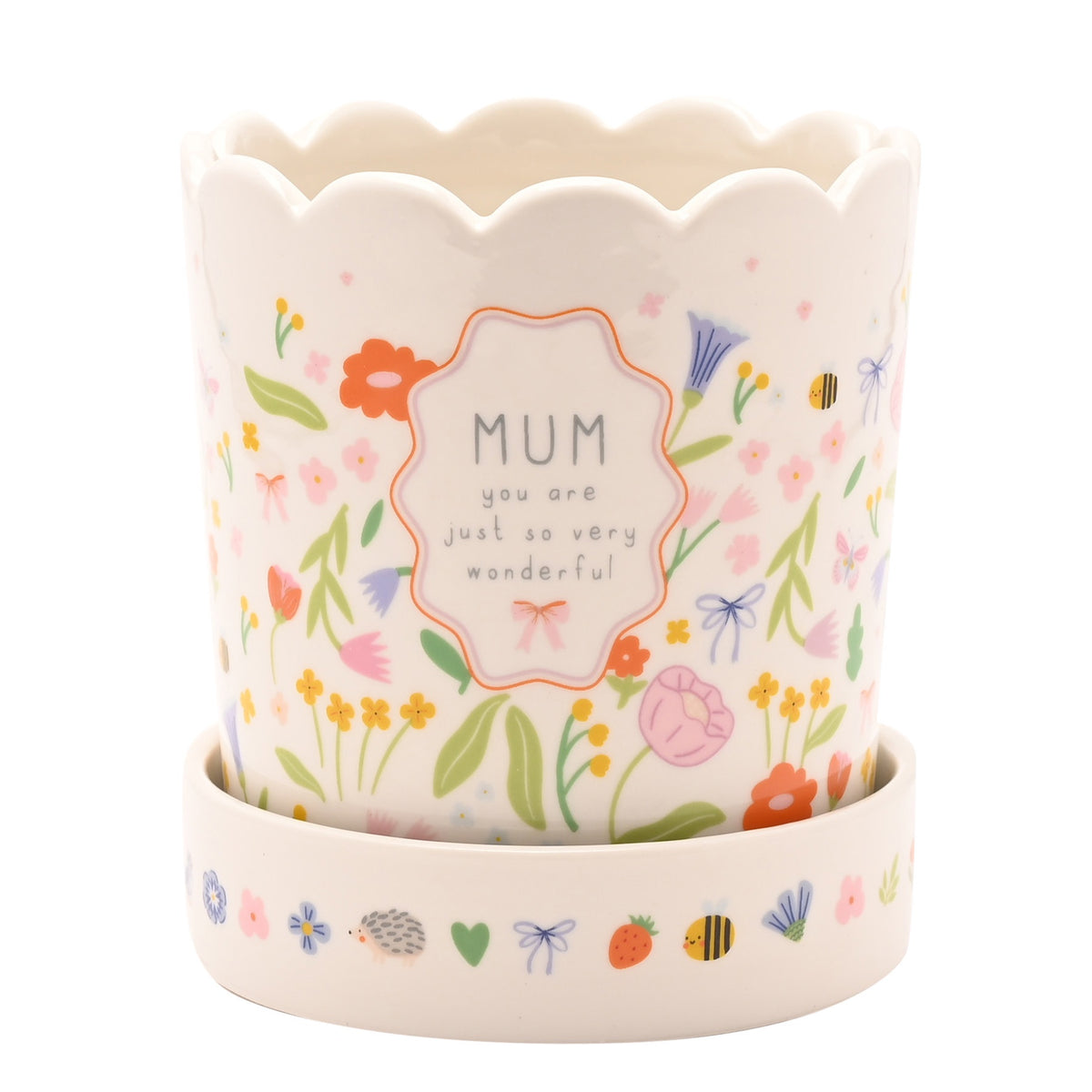 Nibble Distributors Love Life planter with tray - Mum