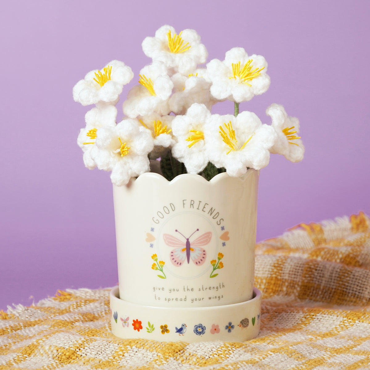 Love Life planter with tray - Friends