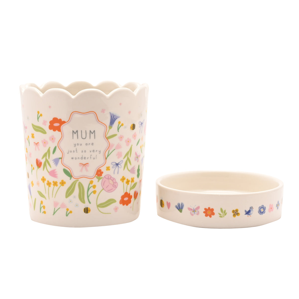 Nibble Distributors Love Life planter with tray - Mum